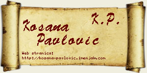 Kosana Pavlović vizit kartica